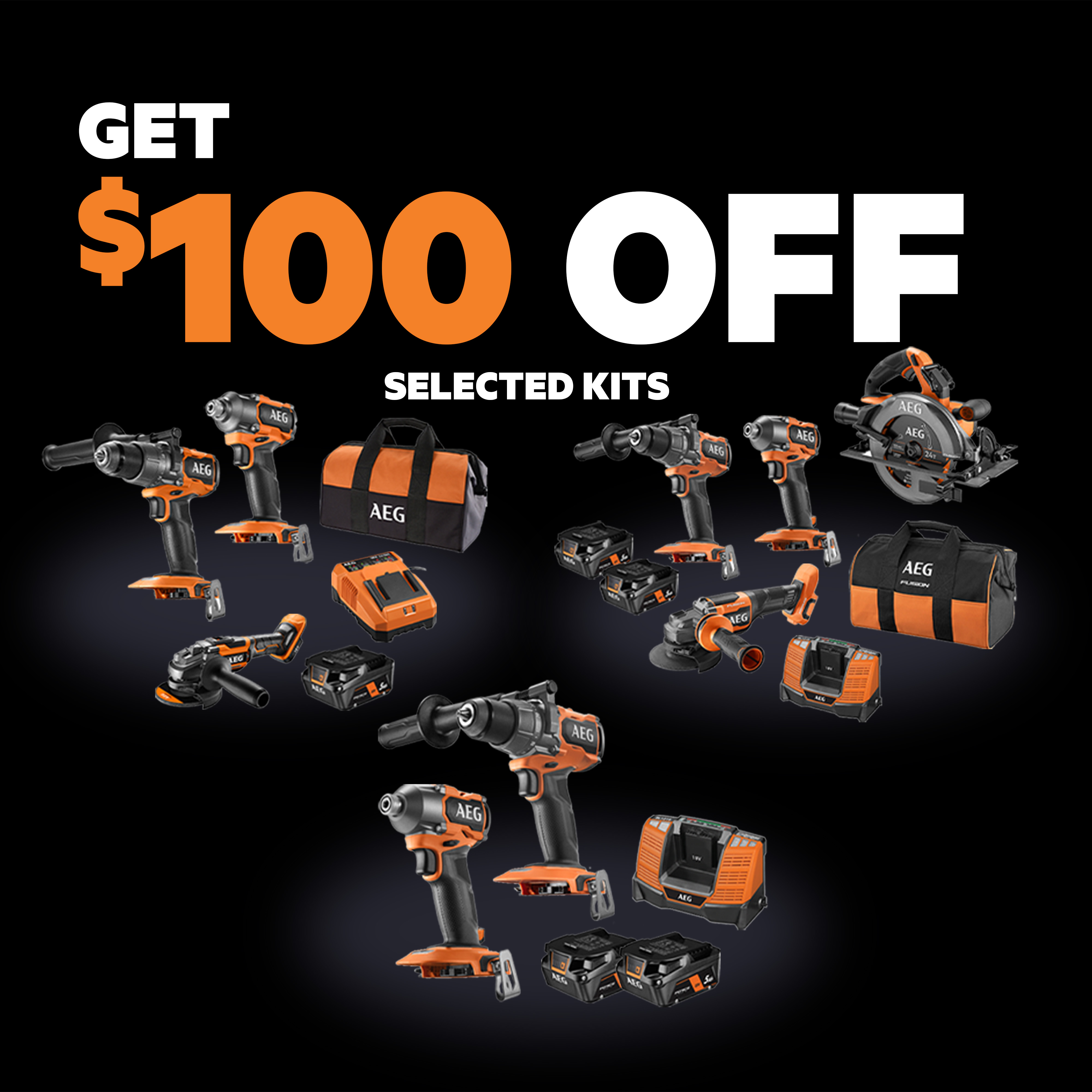 Get $100 off selected kits