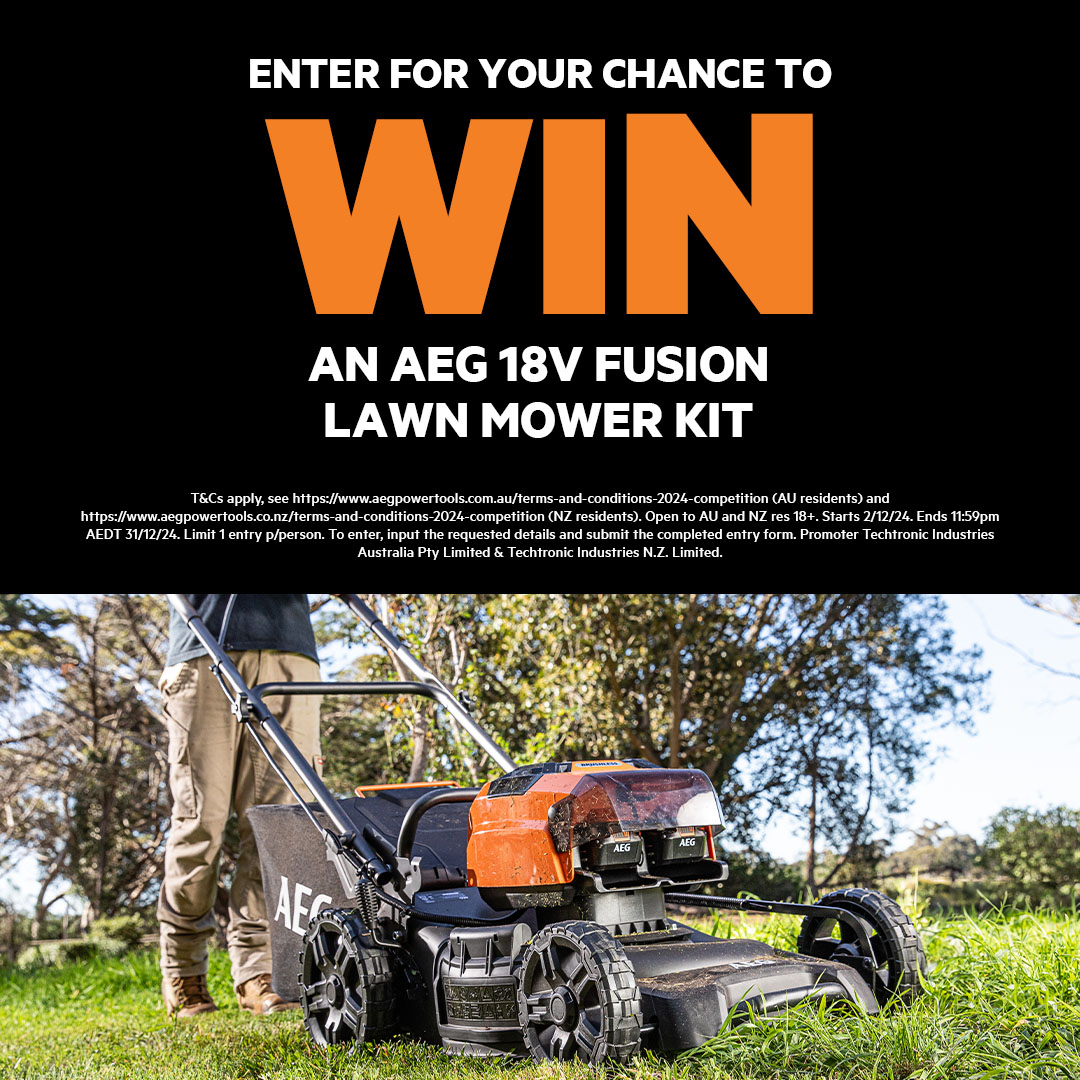 Enter for your chance to WIN an AEG 18V FUSION Lawn Mower Kit